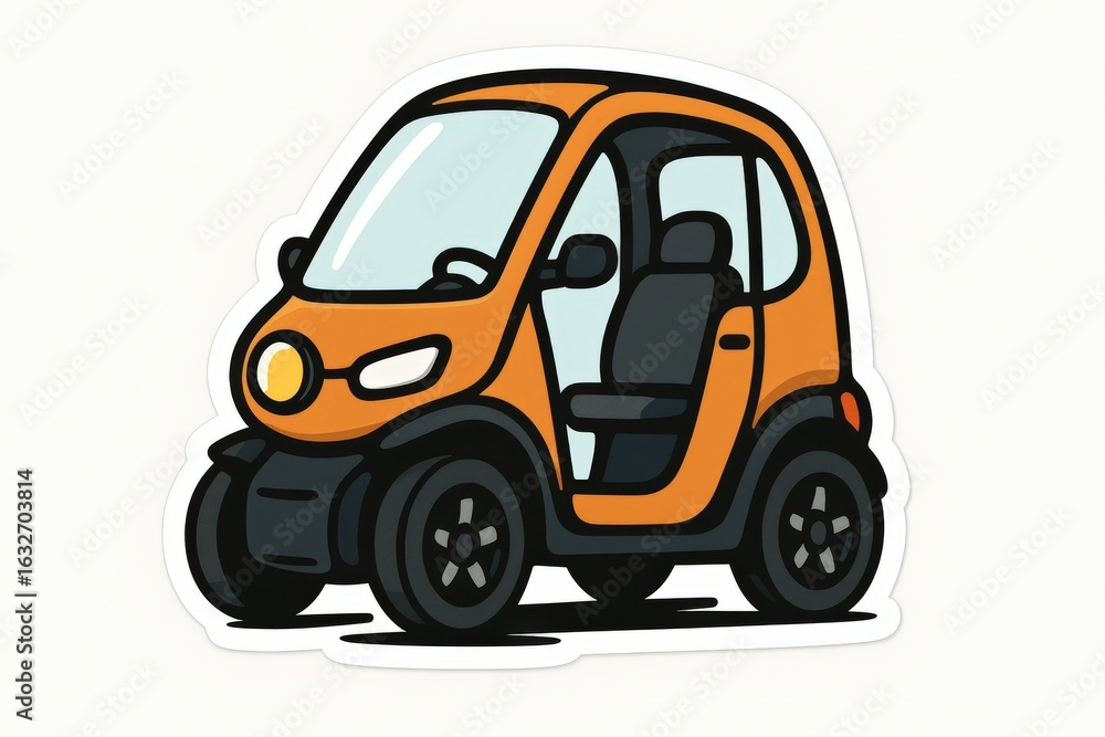 Compact electric vehicle designed for urban mobility showcasing vibrant orange exterior and minimalist structure embodying modern transportation solutions captured with clarity Compact electric vehicle designed for urban mobility showcasing vibrant orange exterior and minimalist structure embodying modern transportation solutions captured with clarity