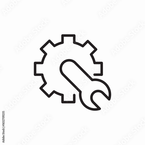 cog wrench icon sign vector