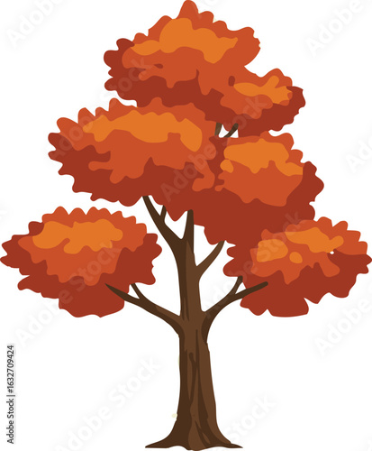 orange leaf branched tree