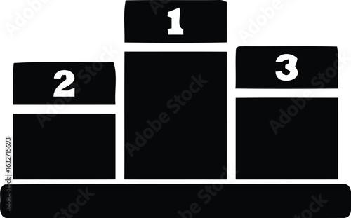 Competition Podium with 1st, 2nd, and 3rd Place Blocks – Ranking Vector Icon