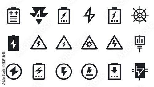 Free Download Electricity, Power and Battery Icons Vector Set - GFXLoad