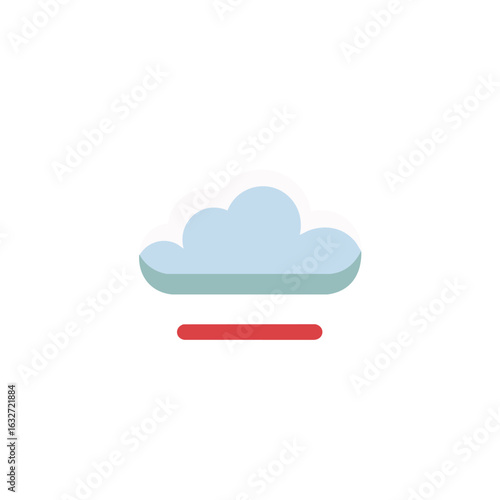 Cloud computing error vector icon, server unavailable