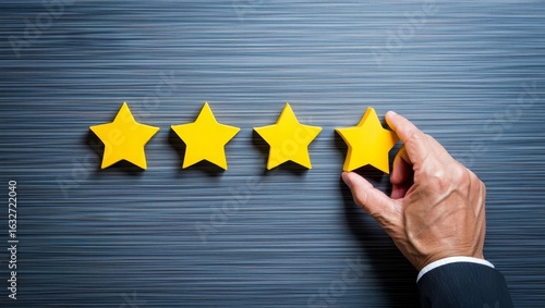 Customer satisfaction ratings and reviews giving four stars excellent feedback
