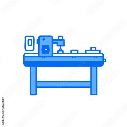 Vector lathe machine illustration - woodworking technology
