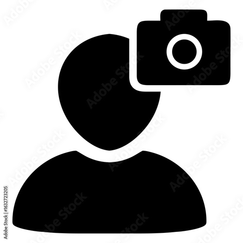 user photo icon profile picture symbol, flat design take picture illustration, upload avatar concept for social media