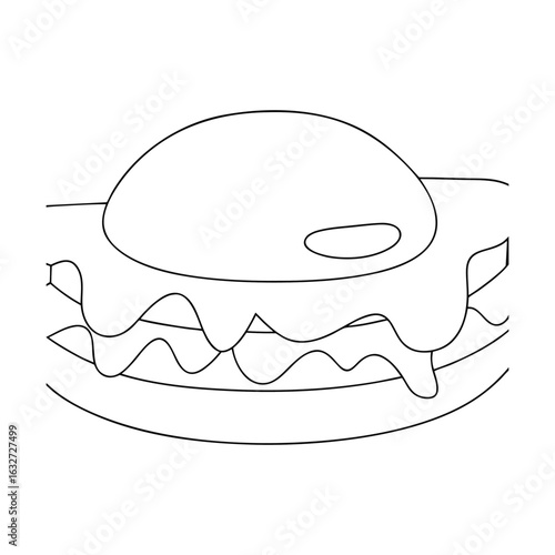 Layered breakfast food with runny yolk hollandaise sauce