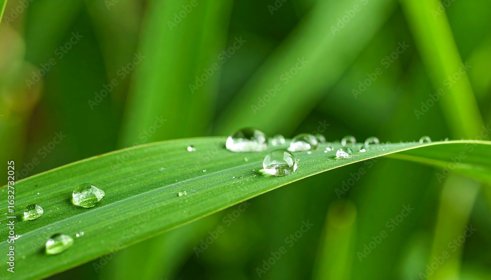 Obraz premium Dewdrops on a blade of grass