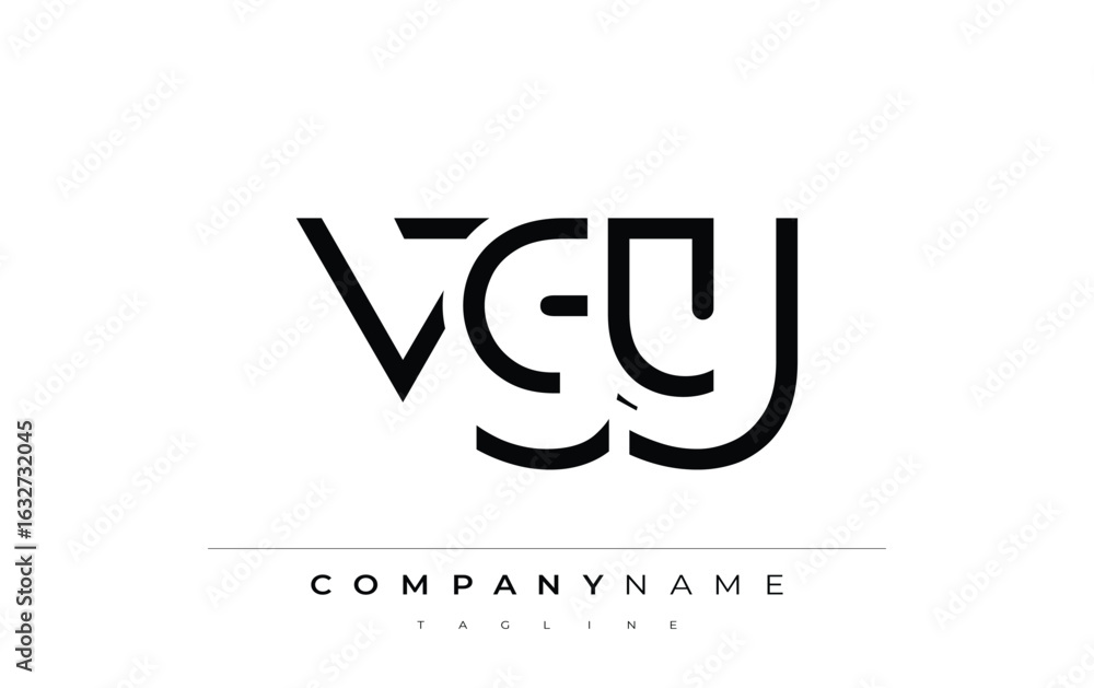 Obraz premium VGY abstract letter design. Modern Business Logo Design With Abstract Typography and Contemporary Style