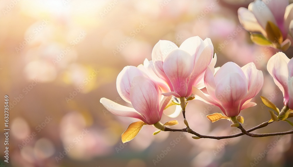 Fototapeta premium delicate blush toned magnolia in soft natural light