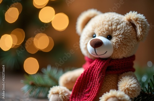 Wallpaper Mural A soft plush teddy bear ornament wearing a red scarf Torontodigital.ca