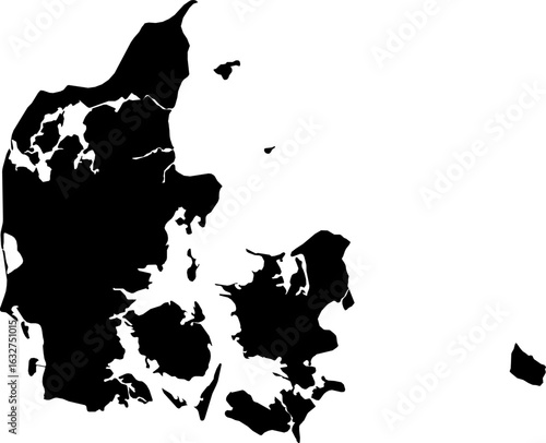 Denmark map (Mercator projection)