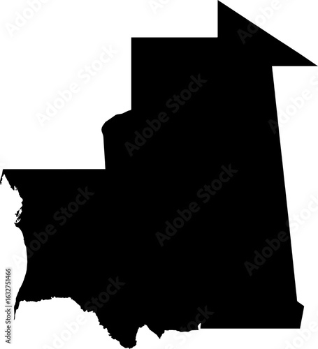 Mauritania map (Mercator projection)