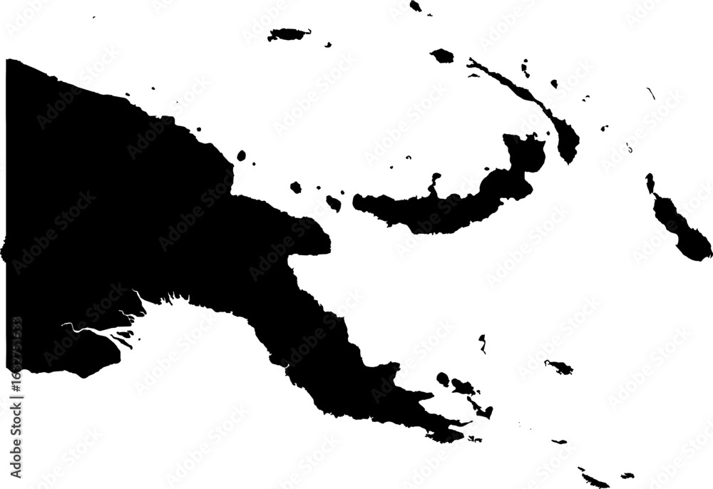 Naklejka premium Papua New Guinea map (Mercator projection)