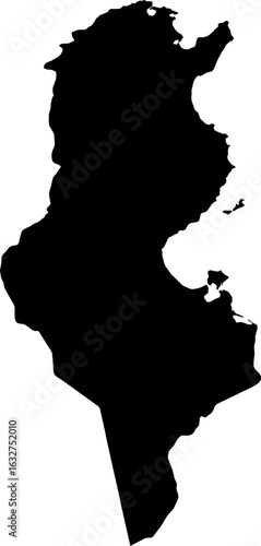 Tunisia map (Mercator projection)