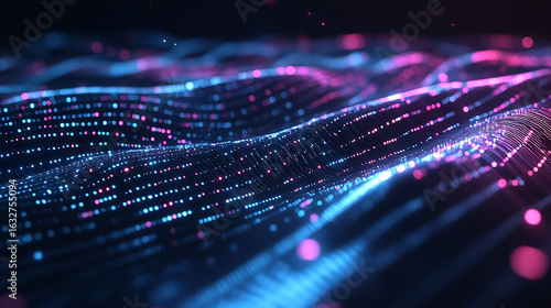 Wallpaper Mural Abstract visualization of flowing digital waves with vibrant colors and light effects Torontodigital.ca