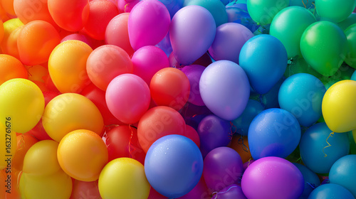 Bright and bold background showcasing a jumble of multicolored balloons — symbolizing unity, self-expression, and the spirit of equality.


