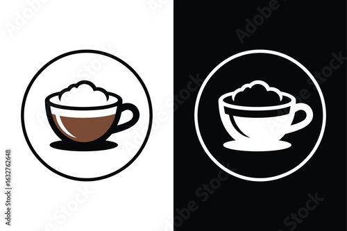 Cappuccino icon vector on White Background ,Vector Art Illustration on white background.
