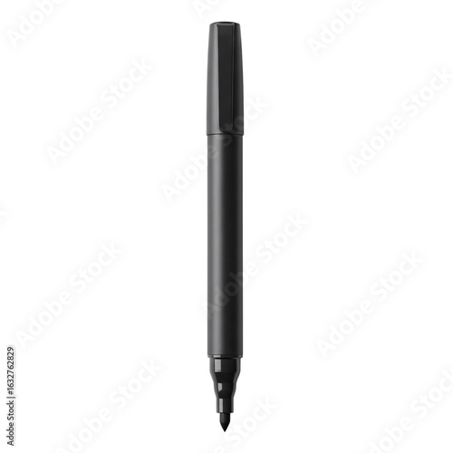 Black felt tip marker pen isolated