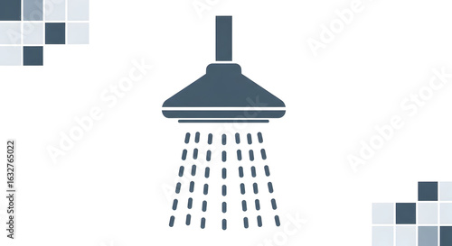 Modern Shower Head Design Icon For Bathroom Decor And Plumbing Fixtures