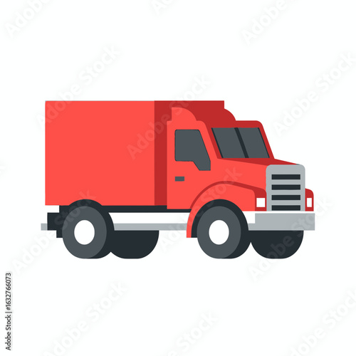 Wallpaper Mural Red truck with a cargo box on a white background. Torontodigital.ca