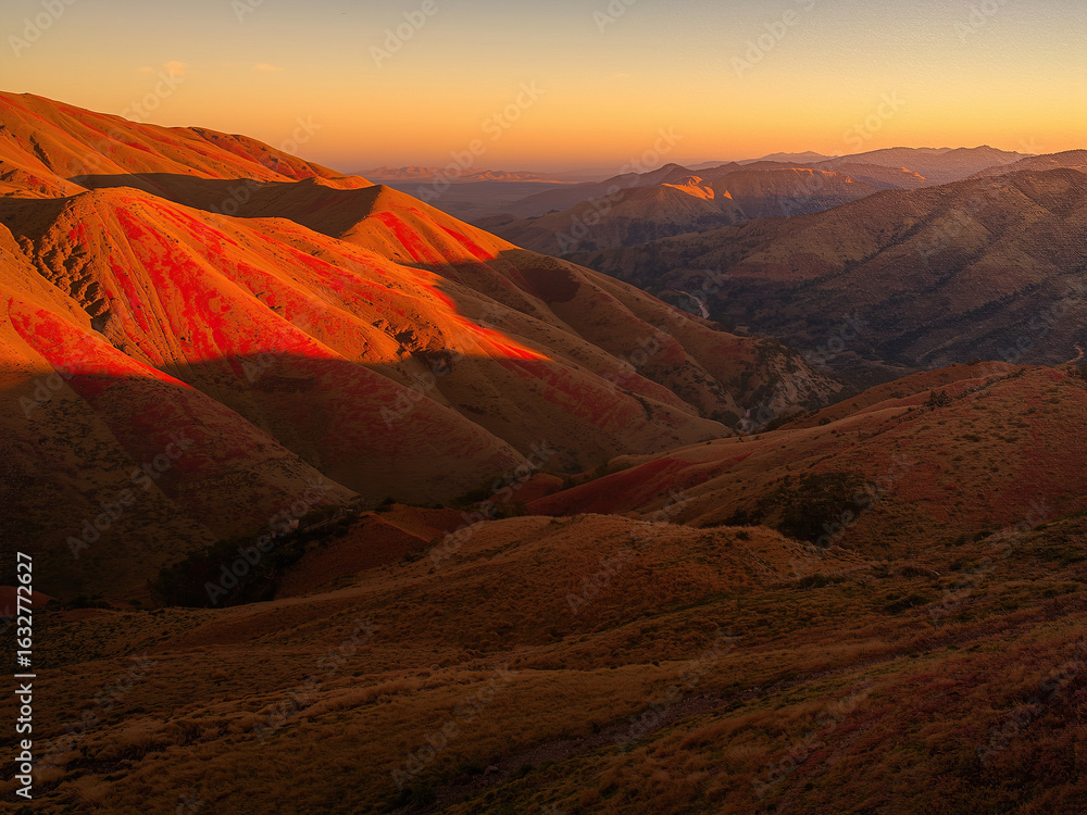 Naklejka premium sunset in the desert