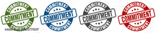 commitment stamp. commitment round stamp set isolated on white background