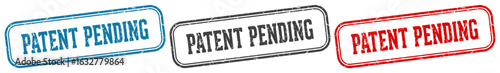 patent pending stamp. patent pending rectangular stamp set isolated on white background