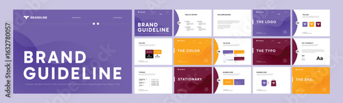 Brand Guidelines Template – Modern Landscape Identity Presentation, Logo Strategy Guide Book Layout, Business Identity Design for Corporate, Medical, Industrial, and Creative Agencies