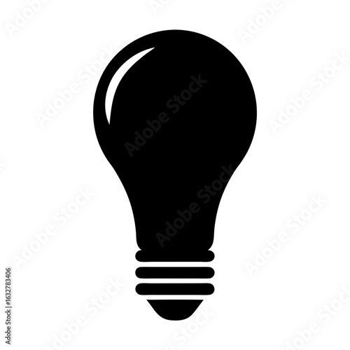 Black light bulb vector image representing invention, inspiration, and idea creation