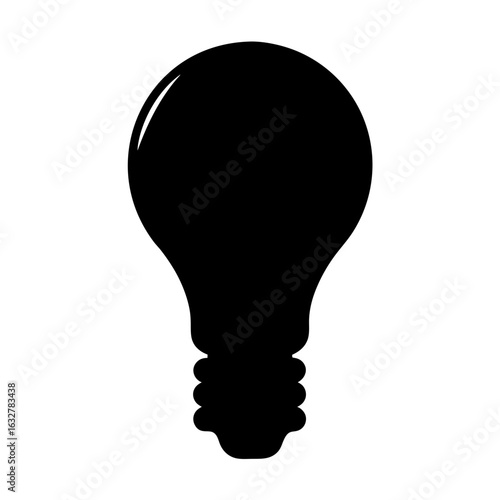 Simple silhouette of a classic lightbulb illustrating ideas and innovation nicely