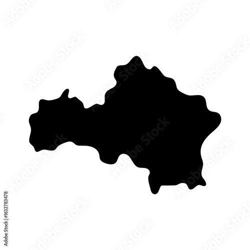 Stylized black and white map illustration of an indeterminate geographical region