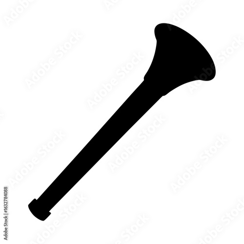 Black silhouette of a marching band conductor's baton on a white background