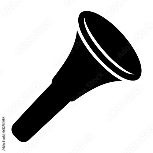 Stylized image of a black simple foghorn or bullhorn on a white background