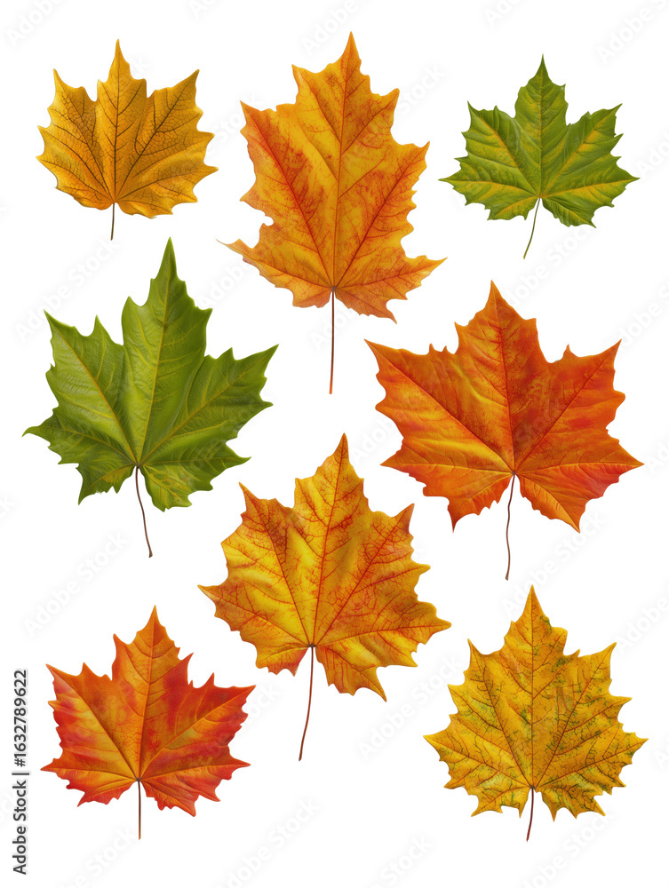 Obraz premium Maple leaf collection transparent background