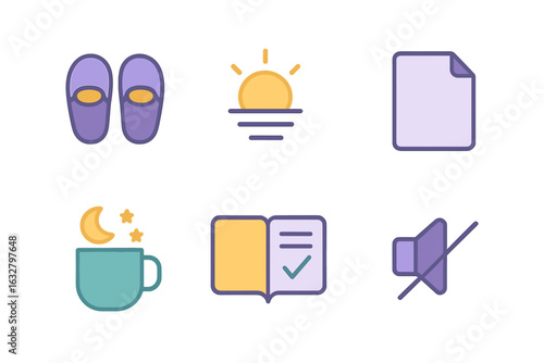 Cozy morning routine with slippers, sunrise, and a cup of coffee in relaxing setting