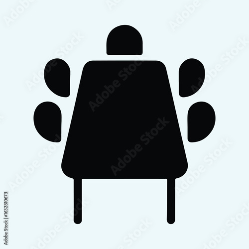 Silhouette conference table meeting with chairs vector illustrator