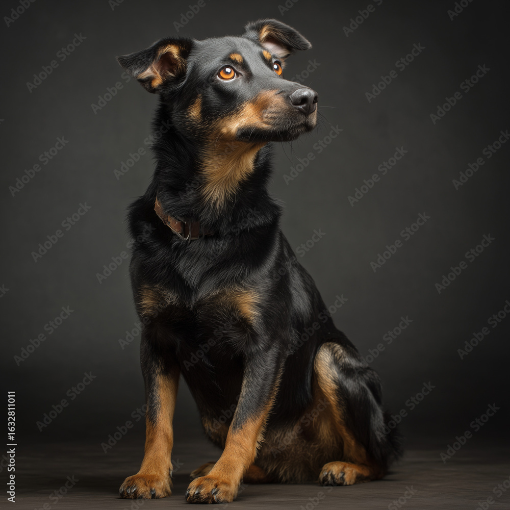 Fototapeta premium Dog, sitting, studio shoot