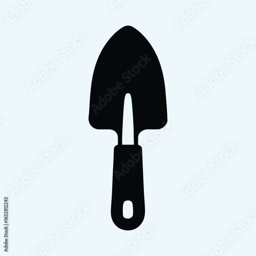 Silhouette gardening trowel tool simple gardening equipment vector illustrator