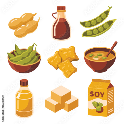 Collection of soy products and ingredients