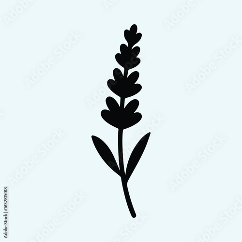 Silhouette lavender flower minimalist botanical illustration vector illustrator