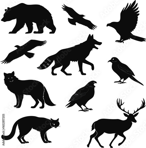  Animals silhouette bundle set bundle vector design with white background
