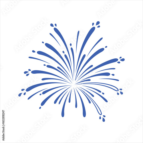 Blue abstract burst with droplets celebration