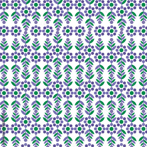 Elegant abstract pattern featuring creeper flowers and curling vines. Perfect for fabrics, wallpapers, and decorative art projects.