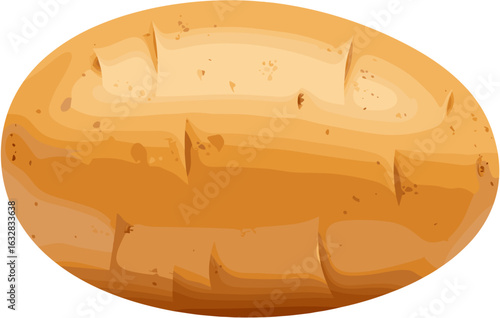 Cartoon potato illustration, isolated, simple, food, vegetable, nutrient rich and healthy