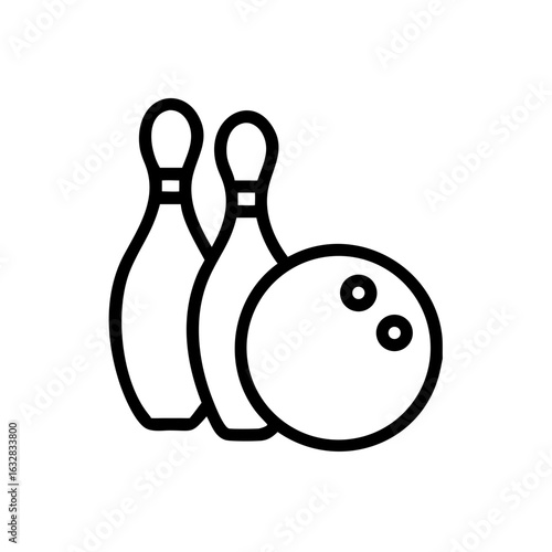 Icon of a bowling ball and pins representing the sport