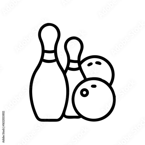 Icon of a bowling ball and pins representing the sport