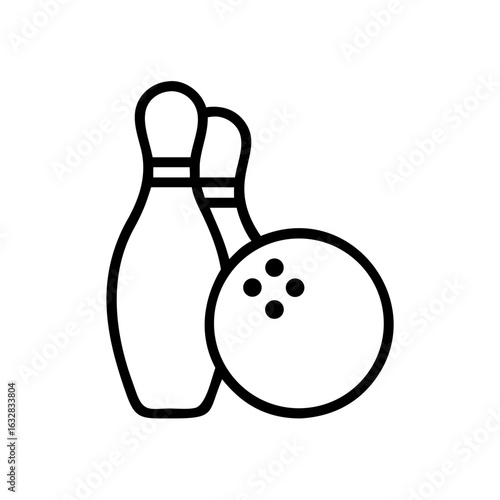 Icon of a bowling ball and pins representing the sport