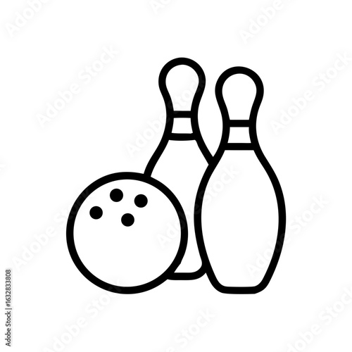 Icon of a bowling ball and pins representing the sport