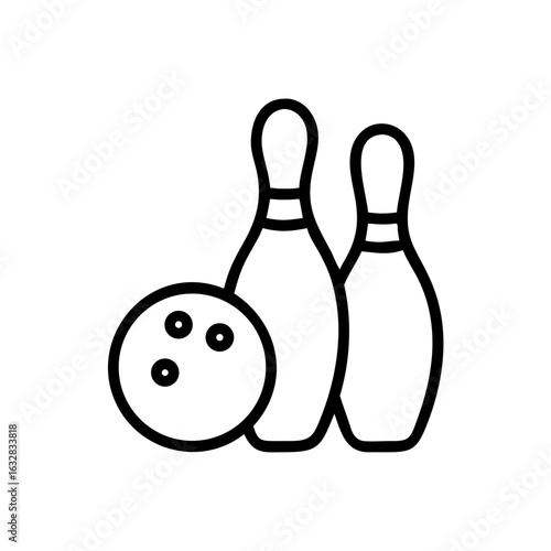 Icon of a bowling ball and pins representing the sport
