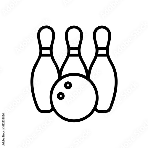 Icon of a bowling ball and pins representing the sport